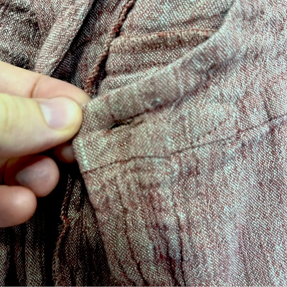 Pink Linen Wrap Dress with POCKETS! - Picture 5 of 8